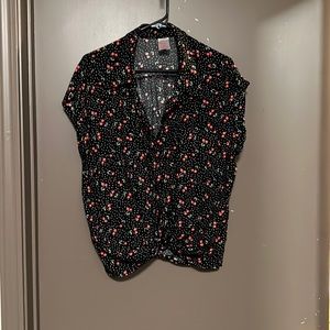 Cherry Tie Button Up Shirt